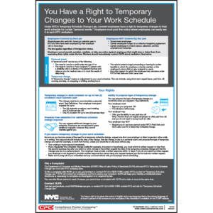 New York City Temporary Schedule Change Poster