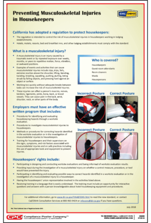 California Preventing Musculoskeletal Injuries in Housekeepers Poster