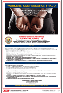 Hawaii Workers' Compensation Fraud Poster