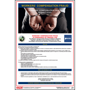 Indiana Workers' Compensation Fraud Poster
