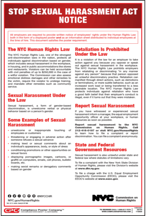 New York City Stop Sexual Harassment Act Poster