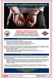 Arkansas Workers' Compensation Fraud Poster