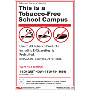 Rhode Island No Smoking in Schools Poster
