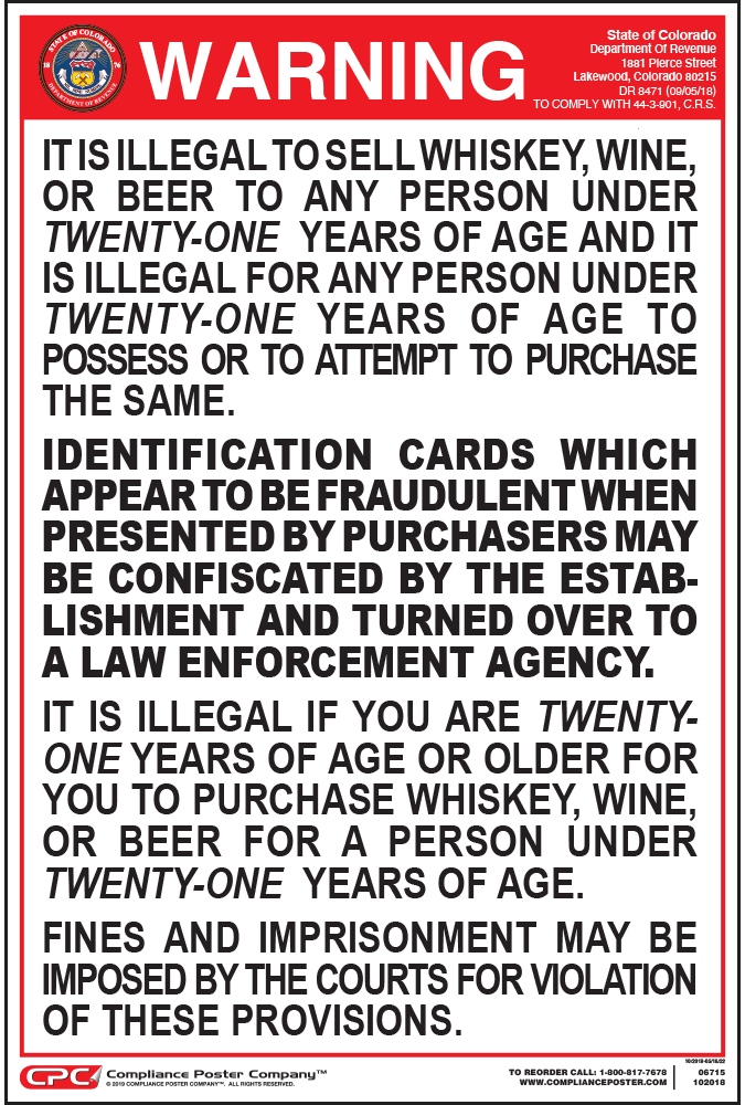 Colorado Drinking Age Poster