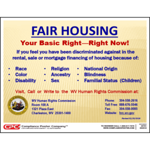 West Virginia Fair Housing Poster