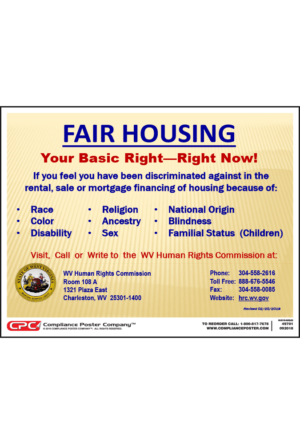 West Virginia Fair Housing Poster