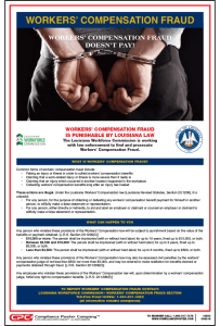 Louisiana Workers' Compensation Fraud Poster