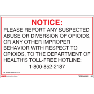 Tennessee Opioid Reporting Poster