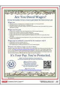 Texas Wage Claim Poster
