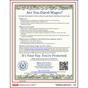 Texas Wage Claim Poster