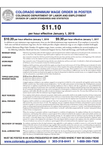 Colorado Minimum Wage Order Now Open for Comments