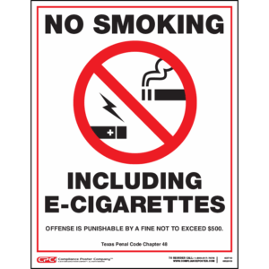 Texas No Smoking Poster
