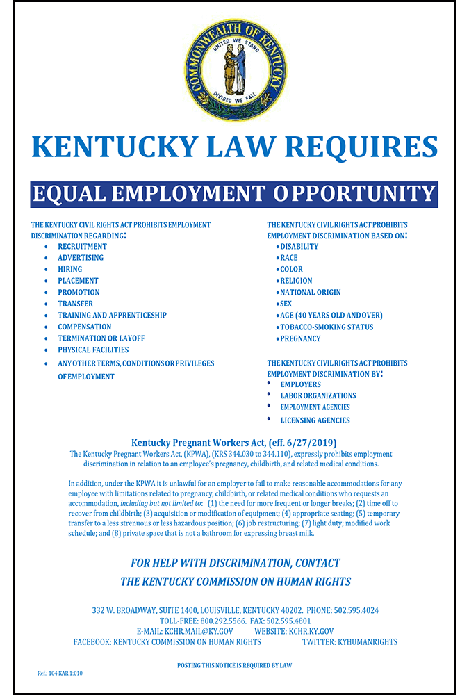 Kentucky Equal Employment Opportunity Posting