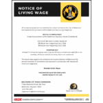 City of Baltimore, MD Living Wage Poster