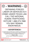 Texas Human Trafficking Poster
