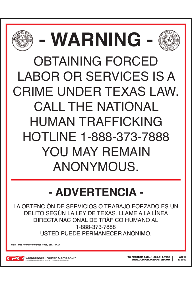Texas Human Trafficking Poster