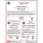 South San Francisco, CA Minimum Wage Poster