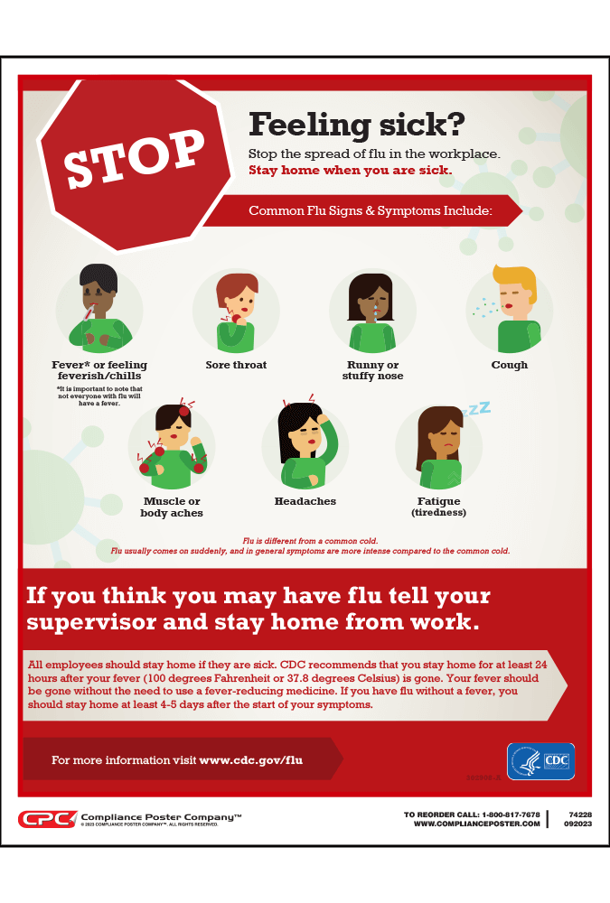 Stay At Home When You Are Sick Poster Compliance Poster Company