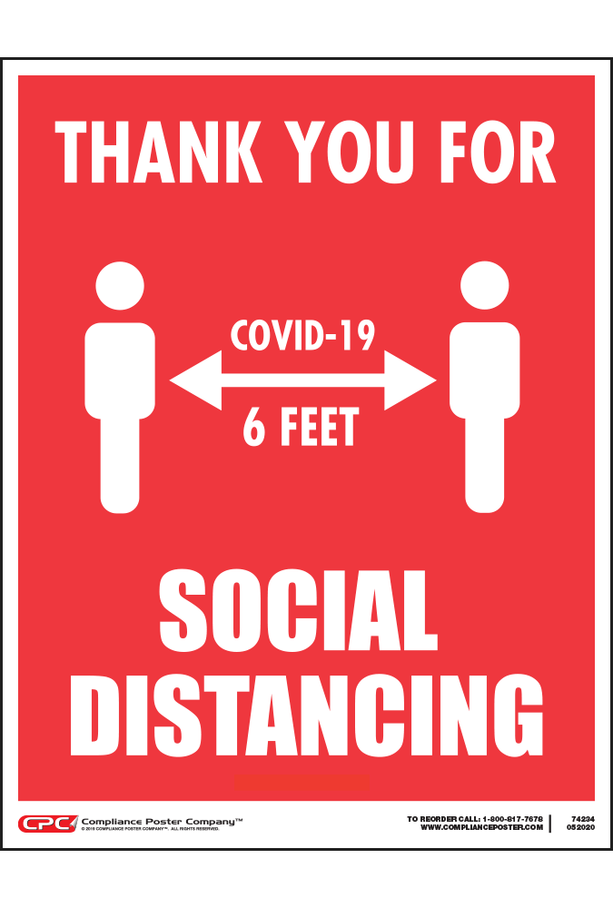 COVID-19 Social Distancing Window Cling