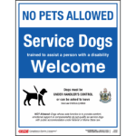 Maine Service Dogs Welcome Poster