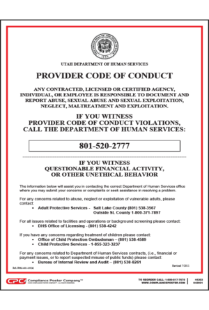 Utah Provider Code of Conduct Poster