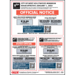 West Hollywood, California Minimum Wage Poster Updated for 2025