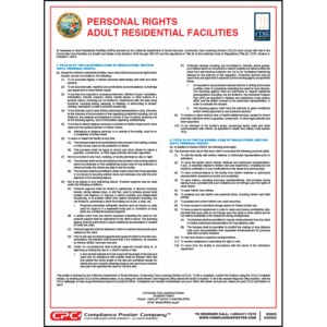 California Personal Rights Adult Residential Facilities