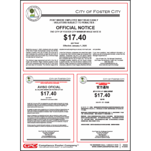 Foster City, CA Minimum Wage Poster
