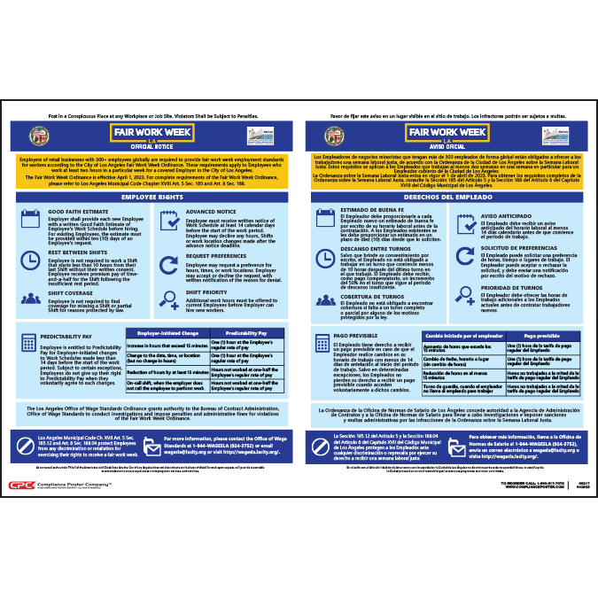 City of Los Angeles, CA Fair Work Week Poster