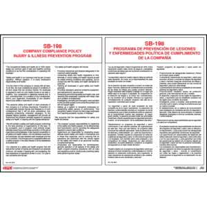 California SB-198 Injury and Illness Prevention Policy Poster