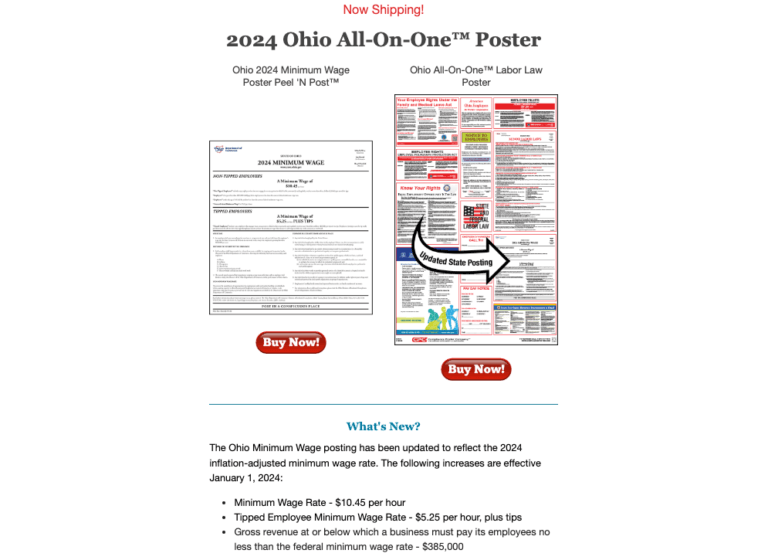 Ohio 2024 Poster Update - Compliance Poster Company