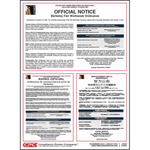 Berkeley, CA Fair Workweek Ordinance Poster