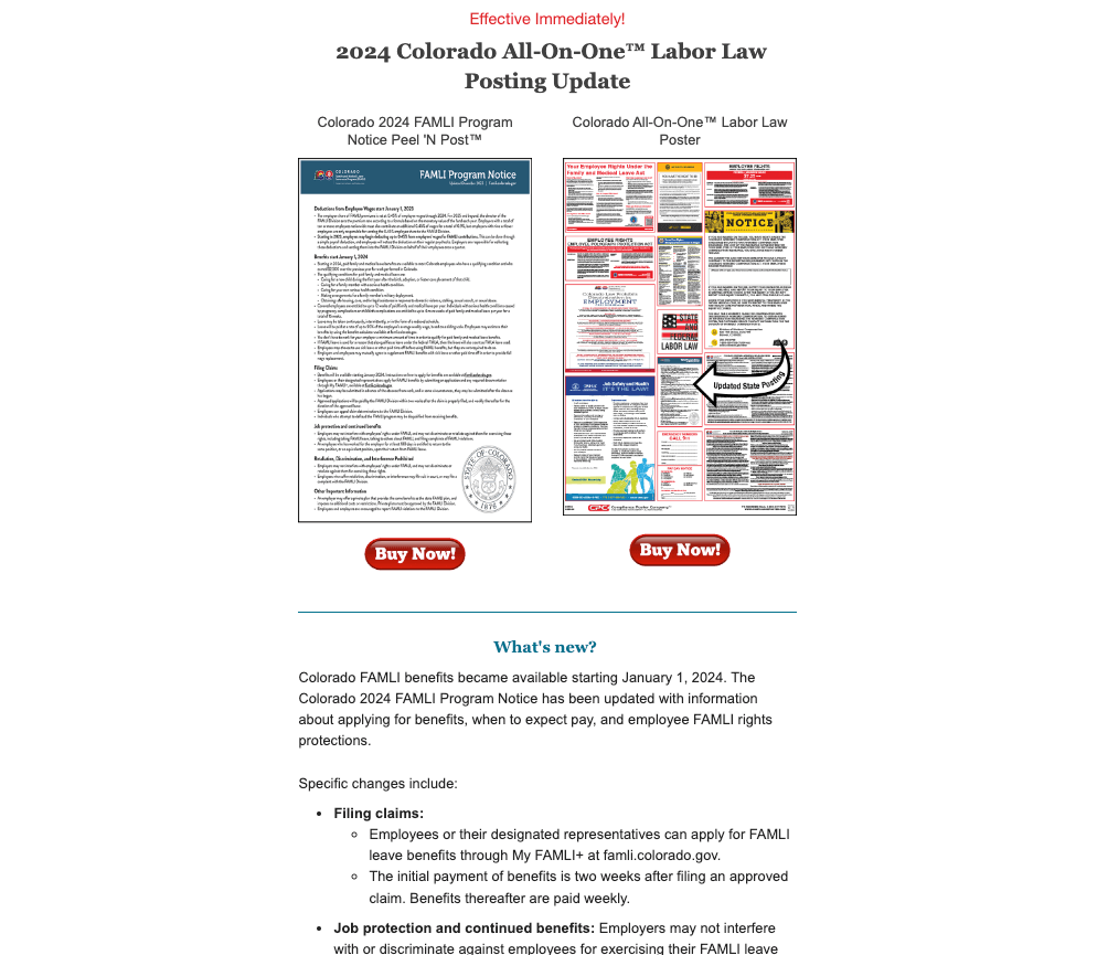 2024 Colorado Labor Law Posting Update Required Compliance Poster Company   Colorado 2024 Poster Update 