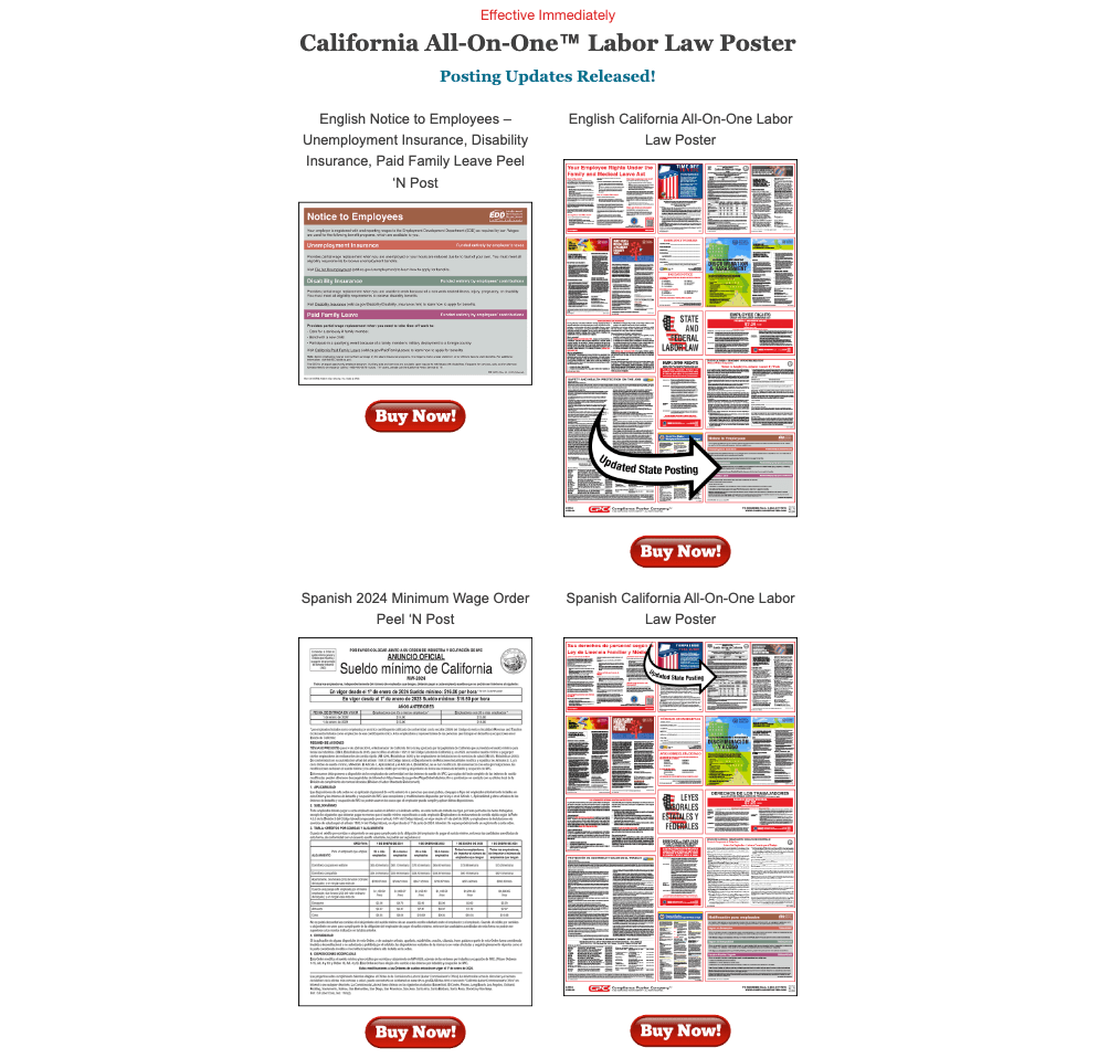 California Required Posting Update Compliance Poster Company