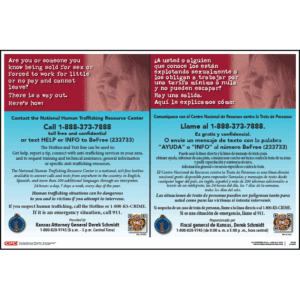 Kansas Attorney General Human Trafficking Poster