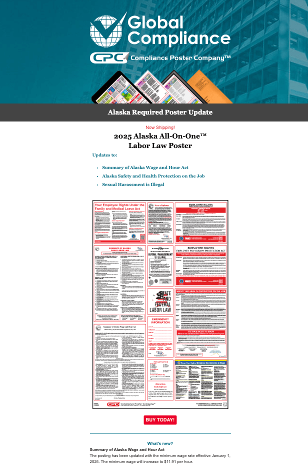 Alaska 2025 Labor Law Poster Update Compliance Poster Company