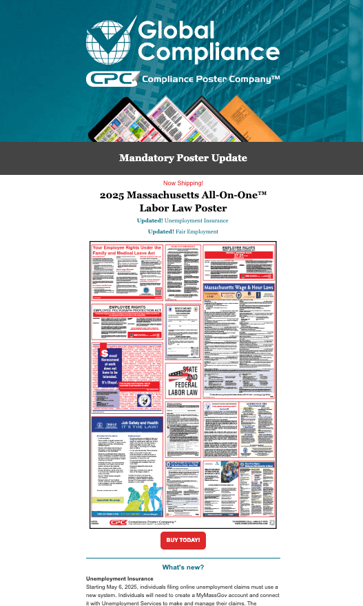 Massachusetts 2025 Required Poster Update - Compliance Poster Company