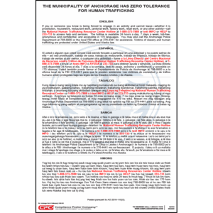 Anchorage, Alaska Human Trafficking Poster