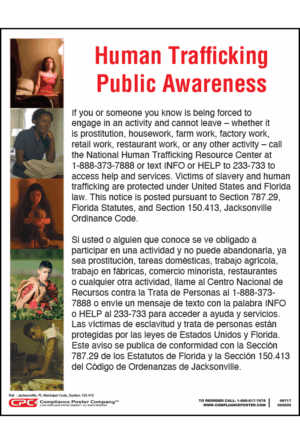 Jacksonville, Florida Human Trafficking Poster
