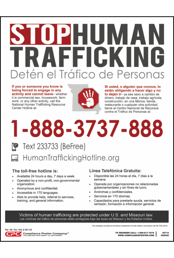 Missouri Human Trafficking Poster
