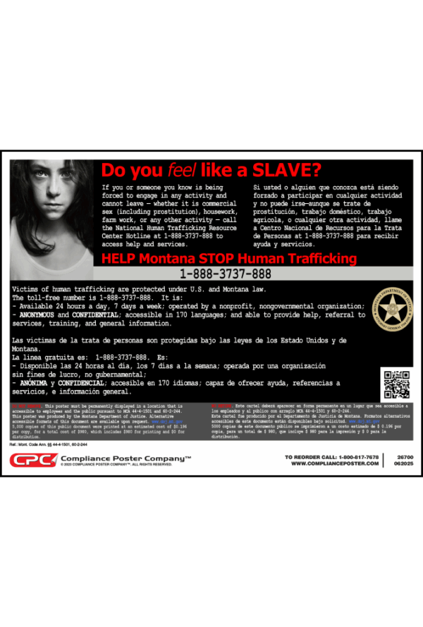Montana Human Trafficking Poster