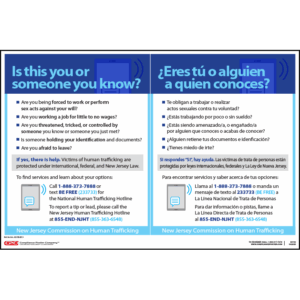 New Jersey Human Trafficking Poster