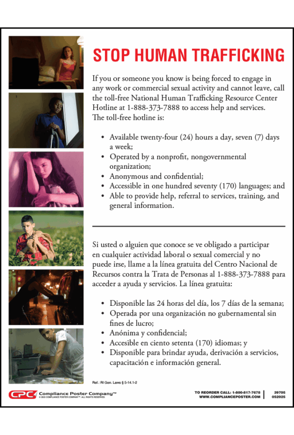 Rhode Island Human Trafficking Poster