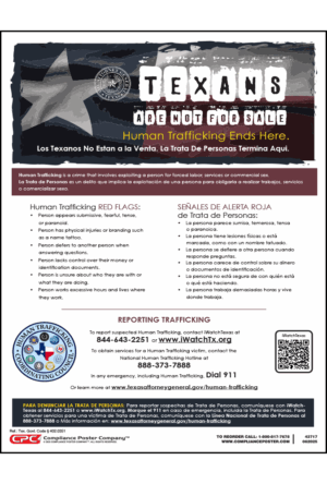 Texas Human Trafficking Poster