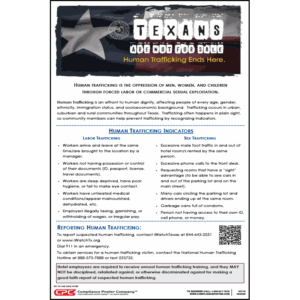 Texas Hotel Human Trafficking Poster