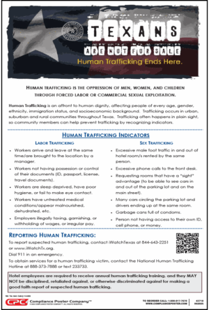 Texas Hotel Human Trafficking Poster