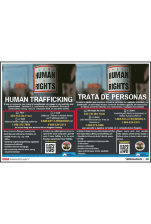 Los Angeles County, CA Human Trafficking Poster