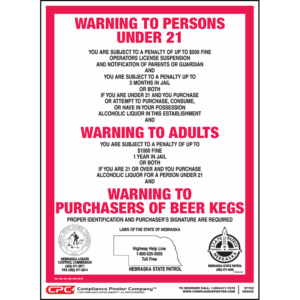 Nebraska Alcohol Health Warning Poster