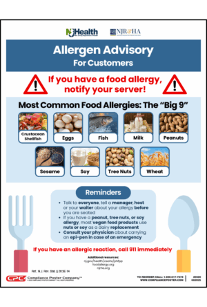 New Jersey Food Allergen Poster