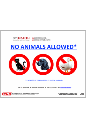 District of Columbia No Animals Allowed Poster